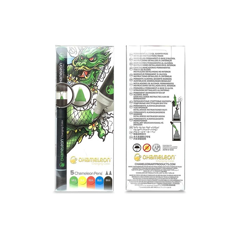 Fine art shop - Marker Case Chameleon, 5 Changing Color (Primary Colors) | totenart.com