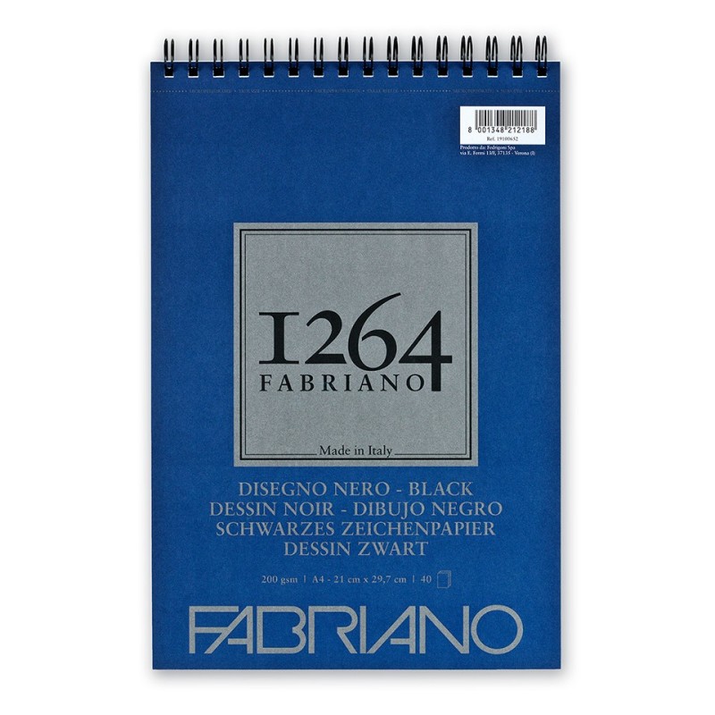  Fine art shop - Pad Fabriano 1264 Black 200 gr, 29,7x42cm (A3), 40 s. | totenart.com