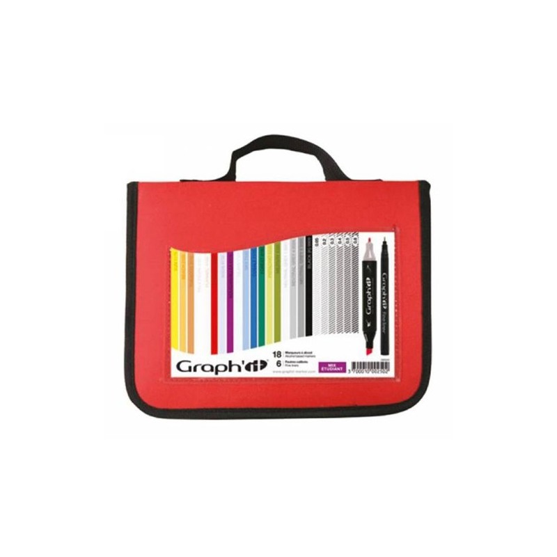 Fine art shop - Case with 18 markers + 6 fineliners  | totenart.com