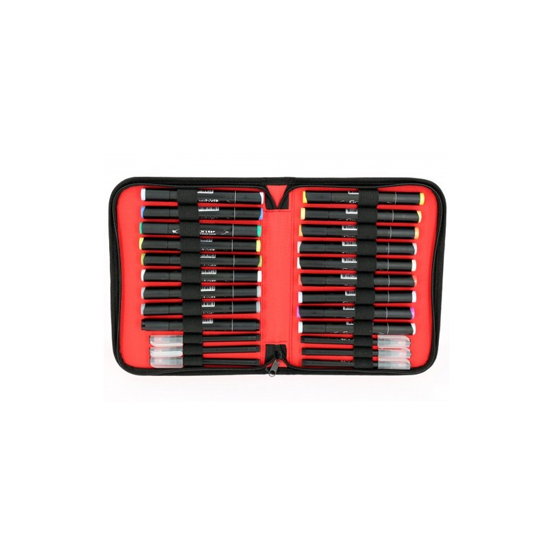 Fine art shop - Case with 18 markers + 6 fineliners  | totenart.com