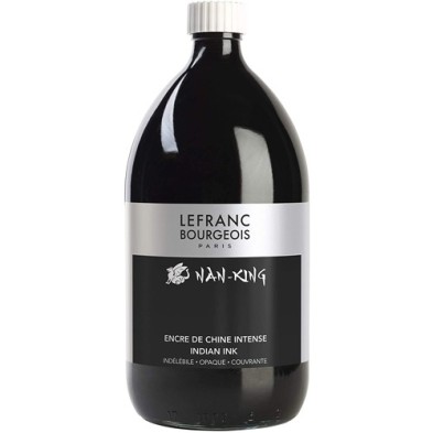 Chinese Ink Black, Lefranc, bottle 250 ml.