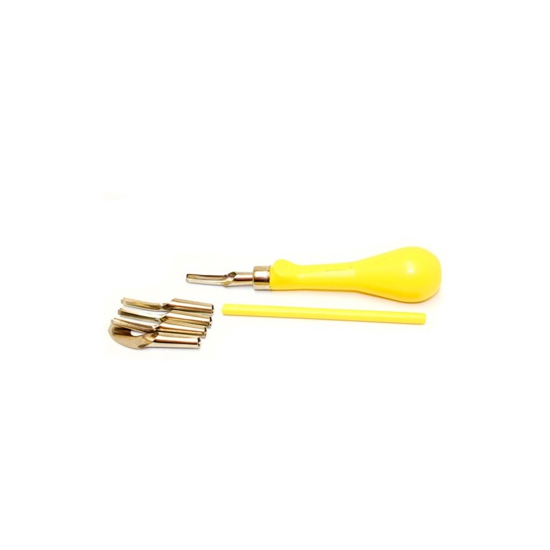 Linoleum box set, with handle and 5 nibs.