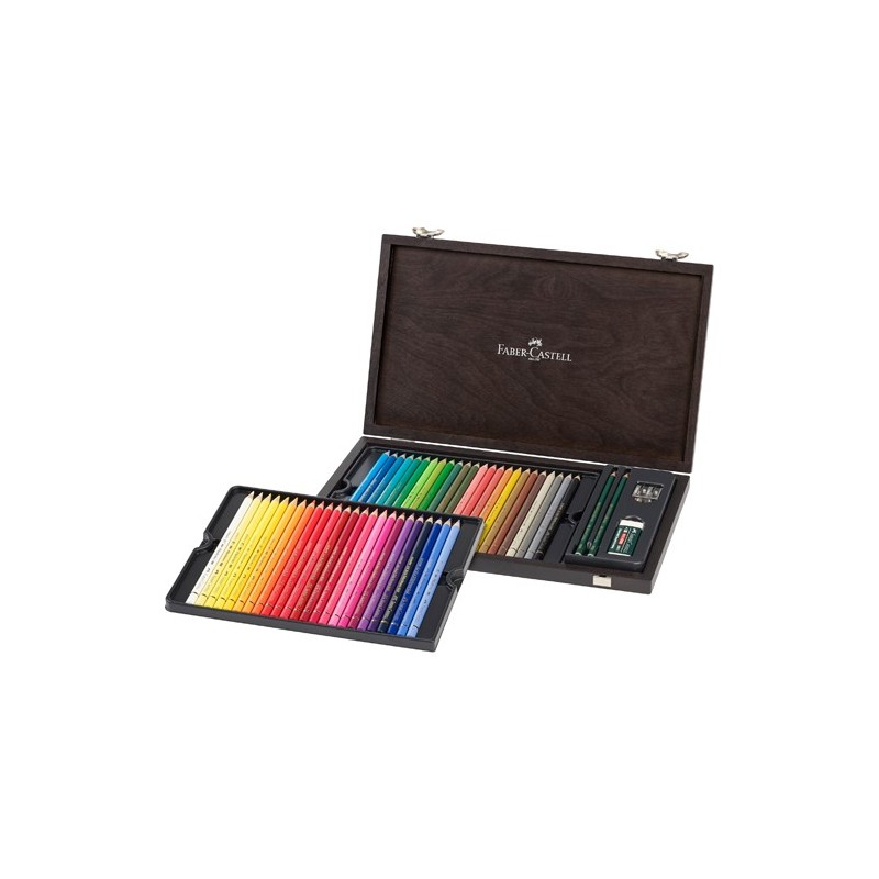  Fine art shop - Colour Pencils wooden box POLYCHROMO, Faber Castell (48 colours) | totenart.com