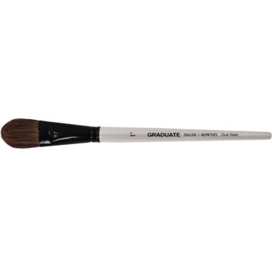 Fine art shop - Oval wash pony synthetic hair brush, Short handle, Graduate (1\") | totenart.com 