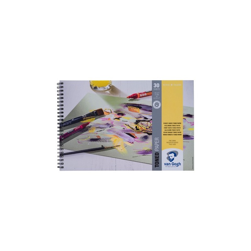  Fine art shop - Toned Paper Van Gogh Pad Forest Green, 30 sheets, 120 gr (A4) | totenart.com