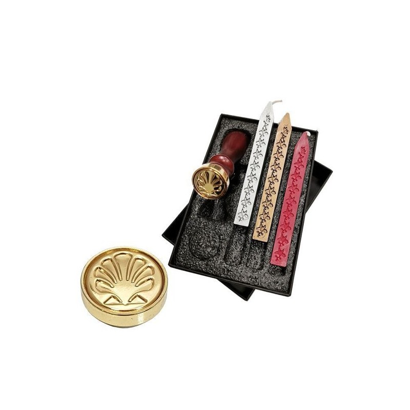 Set Caligraphy 3 Wax Sticks of colors and Shell Seal