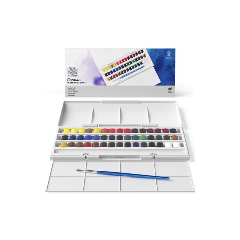 Fine art shop - Set 45 Cotman watercolor 1/2 godets Winsor & Newton | totenart.com