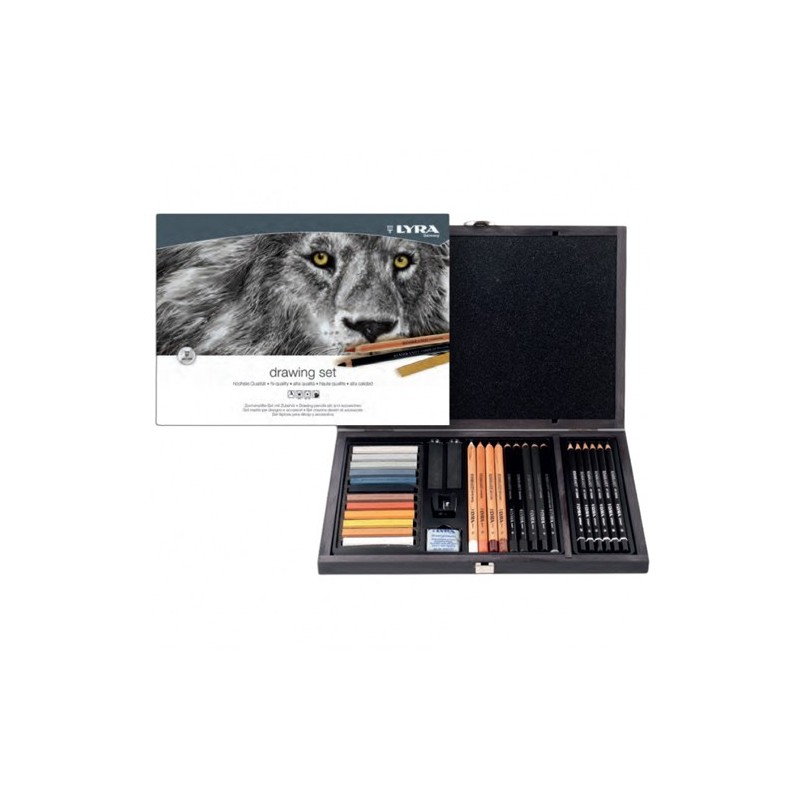 Fine art shop - Wooden Case Drawing Set 31 pieces, Lyra | totenart.com