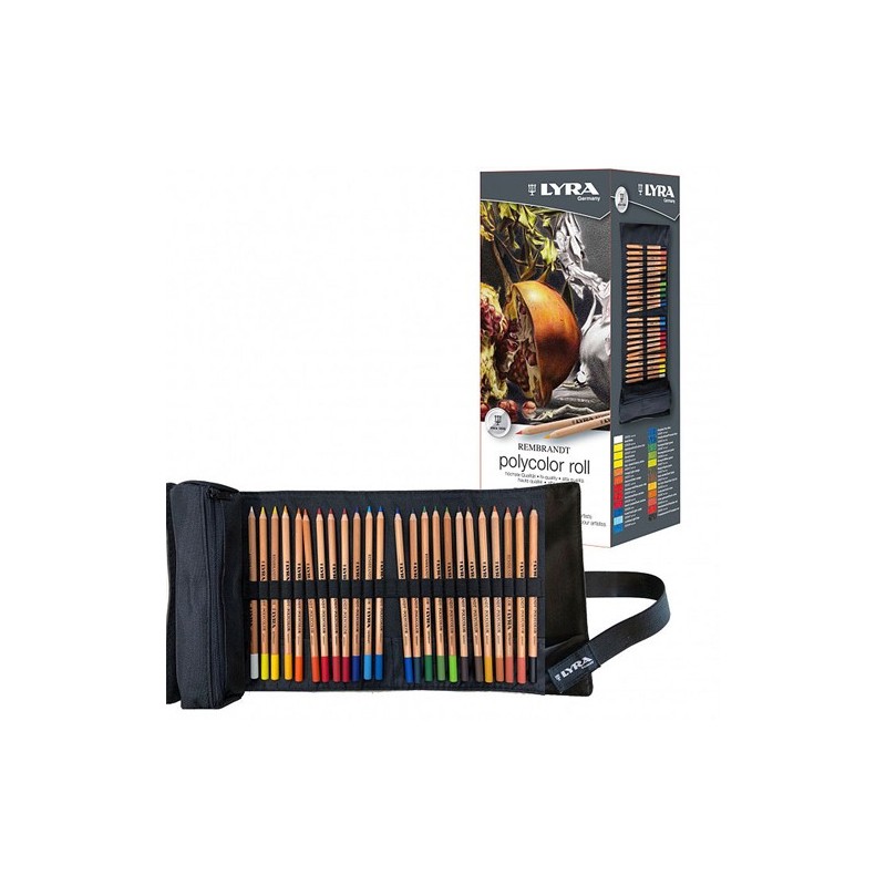 Fine art shop - Fabric Roll-up Case 24 Polycolor Pencils Rembrandt, Lyra | totenart.com