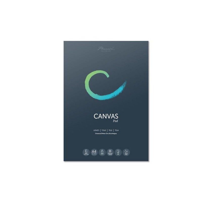  Fine art shop - Canvas Pad, Medium Grain, A4,  280 gr. 10 s. Phoenix | totenart.com