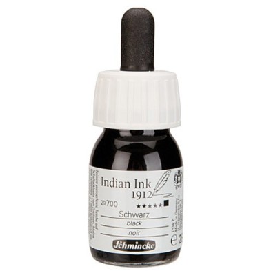 Fine art shop - Black Indian Ink 28 ml. Schmincke | totenart.com