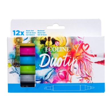 Fine art shop - Ecoline Marker  Duo Tip Basic Set 12 Marker | totenart.com