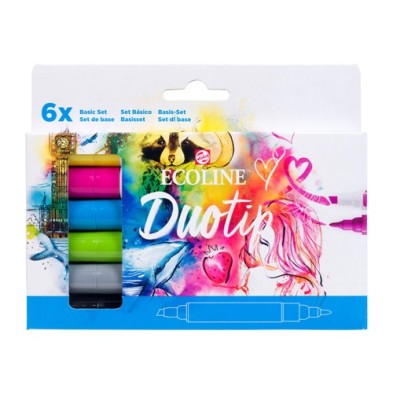 Fine art shop - Ecoline Marker  Duo Tip Basic Set 6 | totenart.com