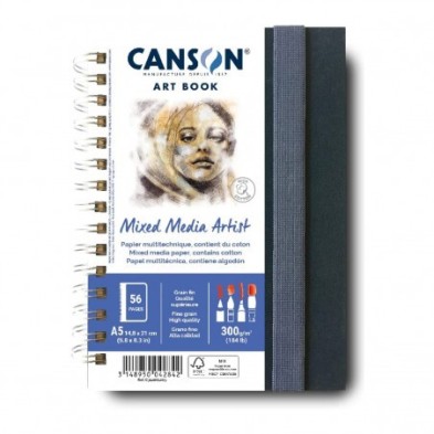  Fine art shop - Canson Art Book Mixed Media Artist Pad, Hardcover, 300 gr, 14,8x21, Gr. Fine, 56 h. | totenart.com