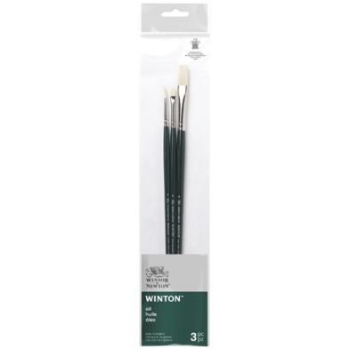 Fine art shop - Set 3 long handle Winton brushes (round n.2, flat n.2 and n.6), Winsor&Newton | totenart.com