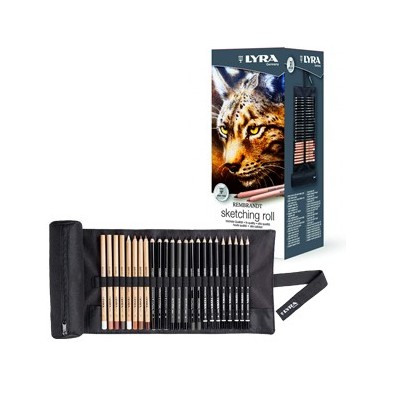 Fine art shop - Fabric Roll-up Case Sketching 24 Sketch Pencils, Lyra | totenart.com