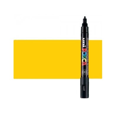 Fine art shop - Bright Yellow (N. 3) Posca marker PC5M, round tip (1.8-2.5 mm.) | totenart.com