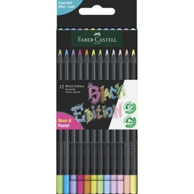 Fine art shop - 12 Pen Set Black Edition Faber Castell Pastel+Neón | totenart.com