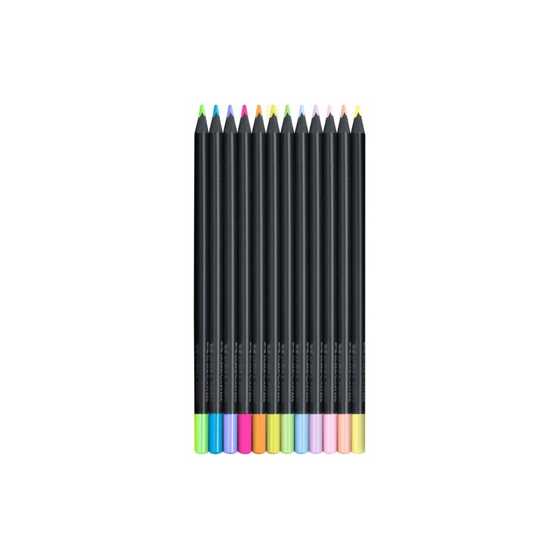Fine art shop - 12 Pen Set Black Edition Faber Castell Pastel+Neón | totenart.com