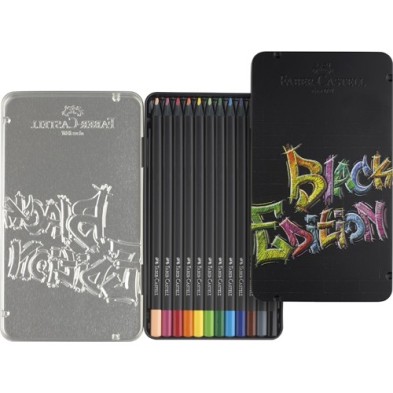 Fine art shop - 12 Metal Pen Set colour Black Edition Faber Castell | totenart.com