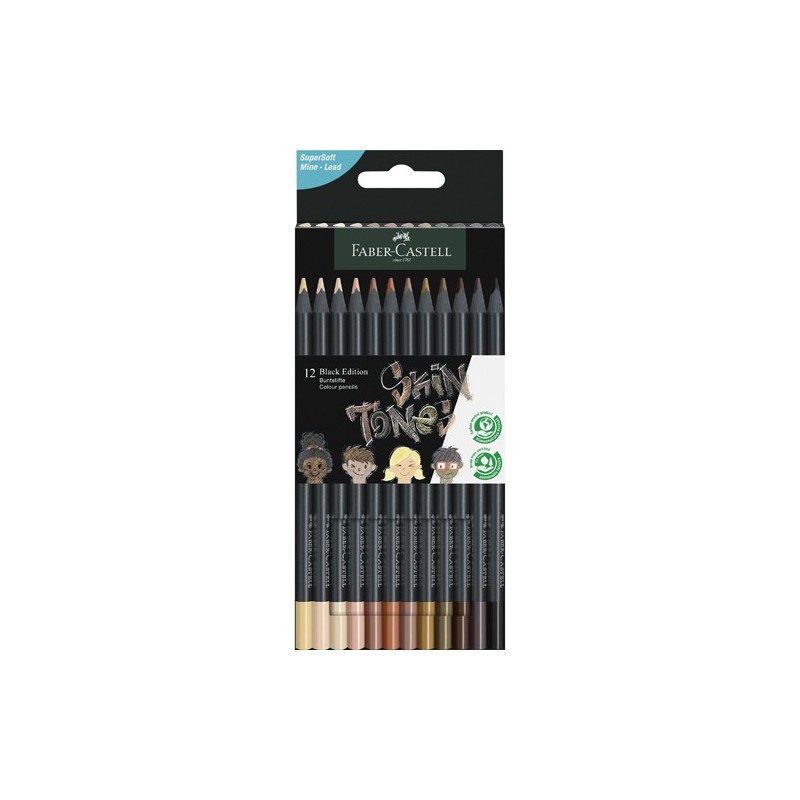 Fine art shop - 12 Pen Set Black Edition Faber Castell Tonos Piel | totenart.com