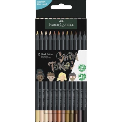 Fine art shop - 12 Pen Set Black Edition Faber Castell Tonos Piel | totenart.com