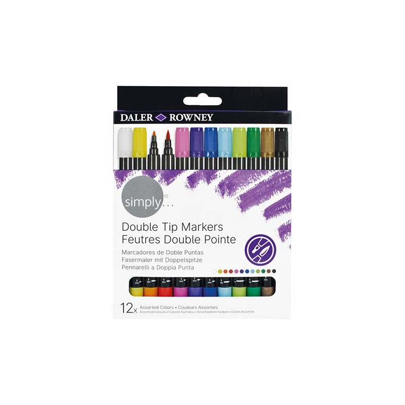 Fine art shop - Set 12 Double Tip Markers, Simply, Daler Rowney | totenart.com