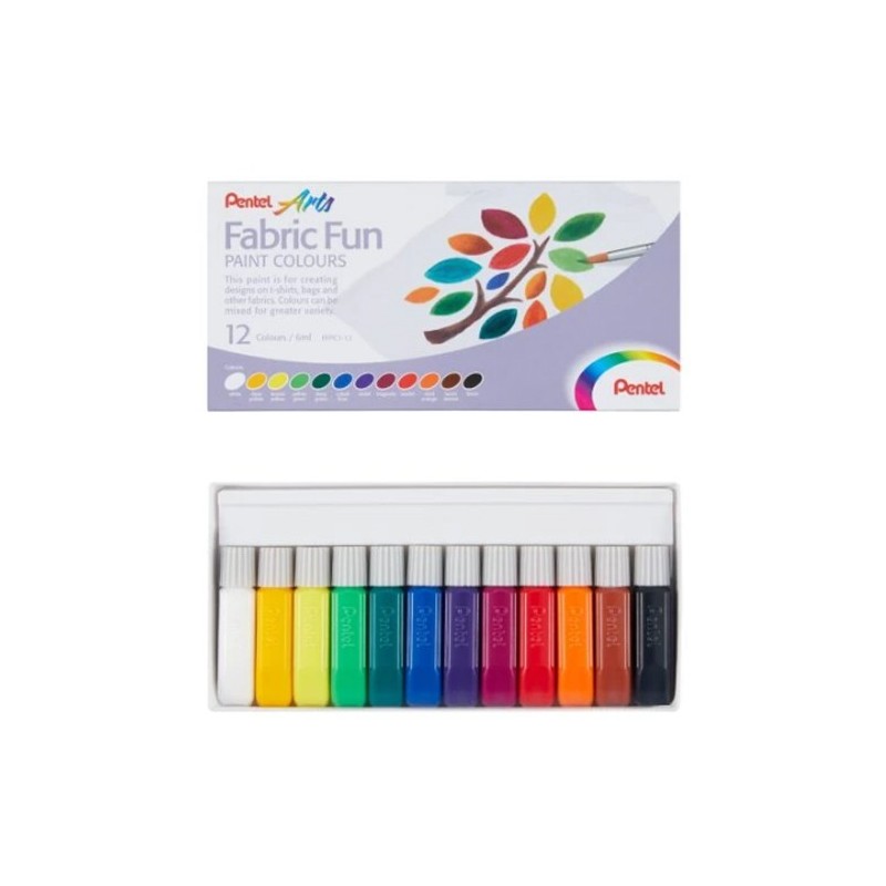 Fine art shop - Fabric Fun Pentel Liquid Textile Paint Set of 12 | totenart.com
