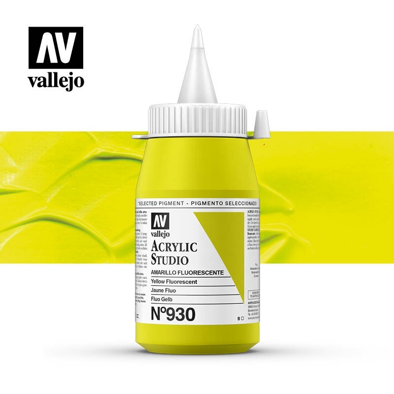 Fine art shop - Acrylic Vallejo, Fluorescent Yellow, 500 ml. | totenart.com