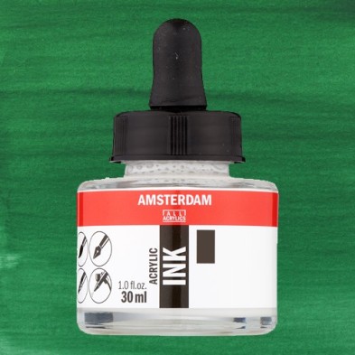 Fine art shop - Amsterdam Acrylic Ink Emerald Green 615 (30ml.) | totenart.com