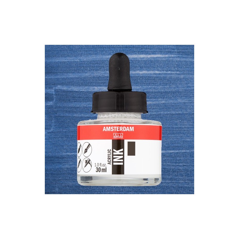 Fine art shop - Amsterdam Acrylic Ink Pearl Blue 820 (30 ml.) | totenart.com