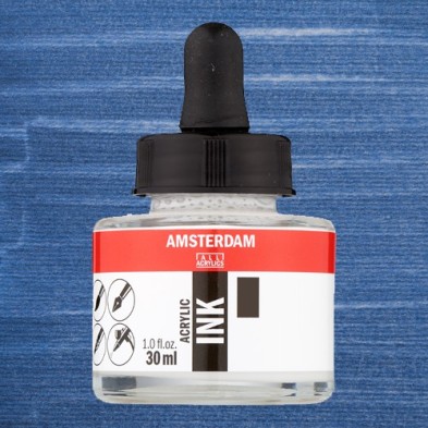Fine art shop - Amsterdam Acrylic Ink Pearl Blue 820 (30 ml.) | totenart.com