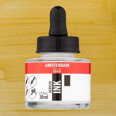 Fine art shop - Amsterdam Acrylic Ink Light Gold 802 (30ml.) | totenart.com