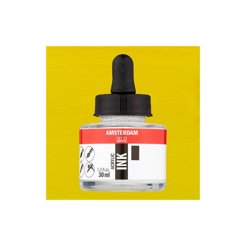 Fine art shop - Amsterdam Acrylic Ink Primary Yellow 275 (30ml.) | totenart.com