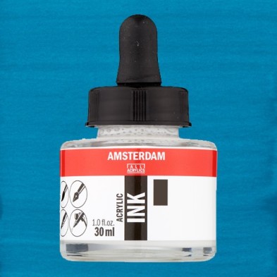 Fine art shop - Amsterdam Acrylic Ink Turquoise Blue 522 (30ml.) | totenart.com