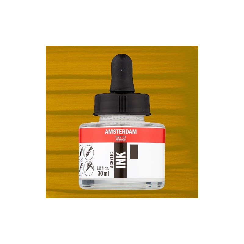 Fine art shop - Amsterdam Acrylic Ink Yellow Ochre 227 (30ml.) | totenart.com