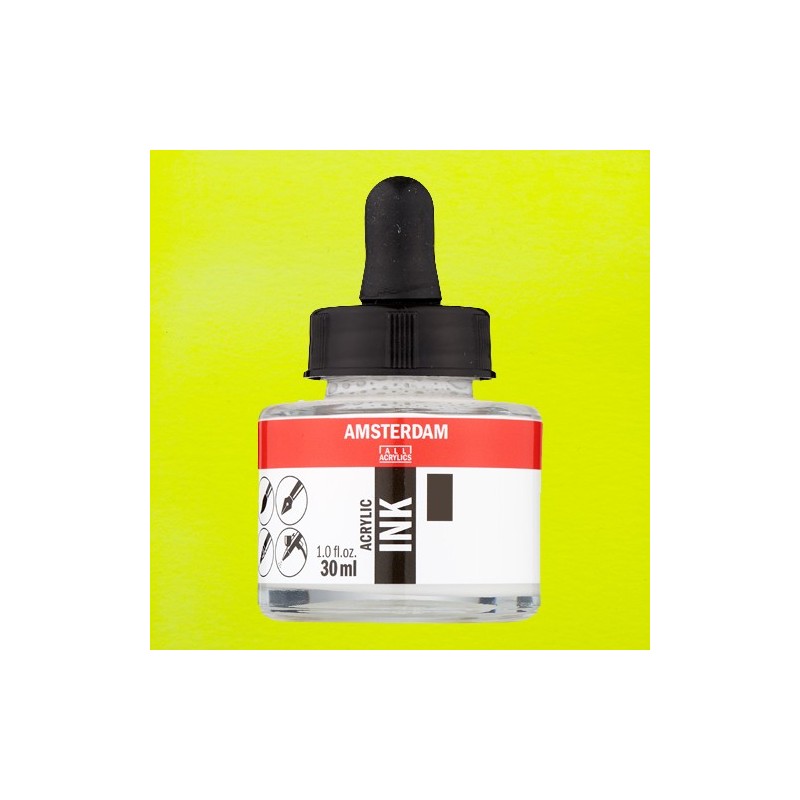 Fine art shop - Amsterdam Acrylic Ink Reflex Yellow 256 (30ml.) | totenart.com