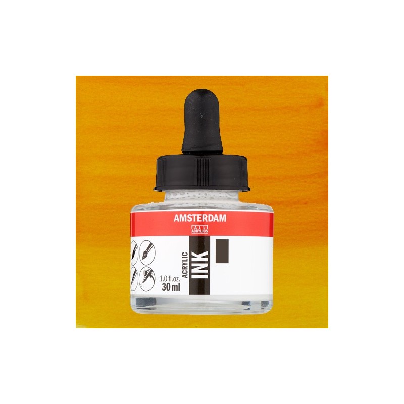 Fine art shop - Amsterdam Acrylic Ink Azo Yellow Deep 270 (30ml.) | totenart.com