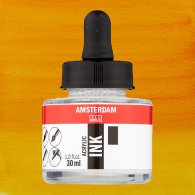 Fine art shop - Amsterdam Acrylic Ink Azo Yellow Deep 270 (30ml.) | totenart.com