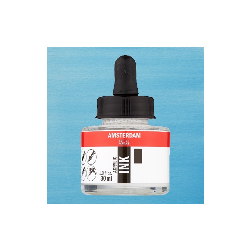 Fine art shop - Amsterdam Acrylic Ink Sky Blue Light 551 (30ml.) | totenart.com
