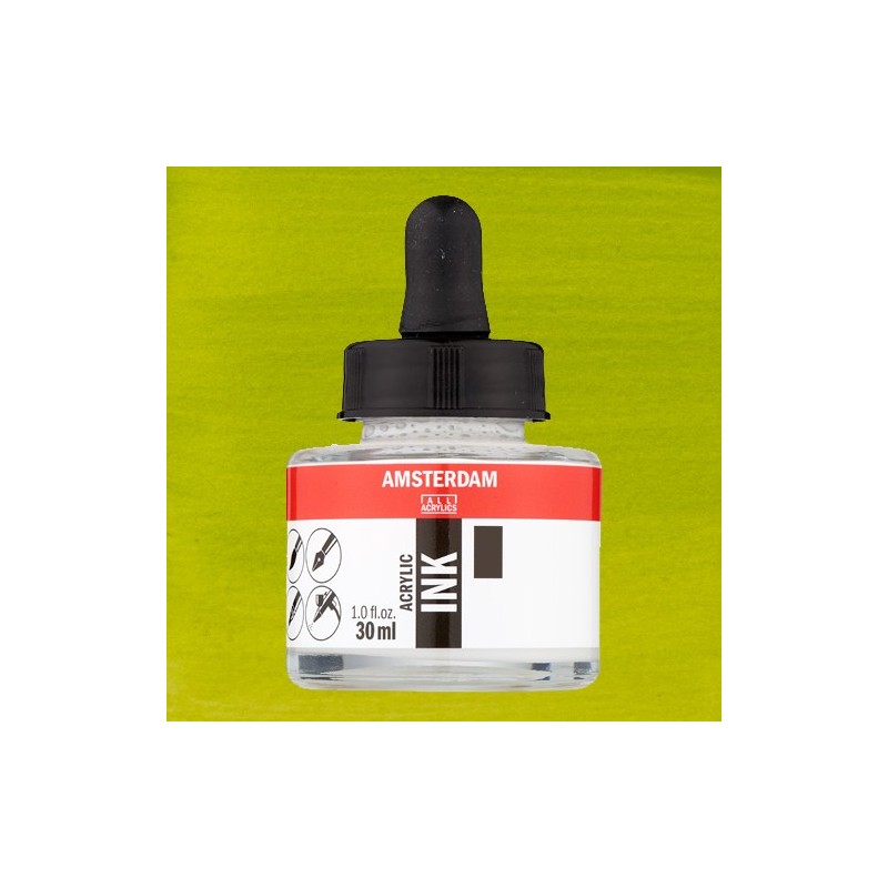 Fine art shop - Amsterdam Acrylic Ink Olive Green Light 621 (30ml.) | totenart.com