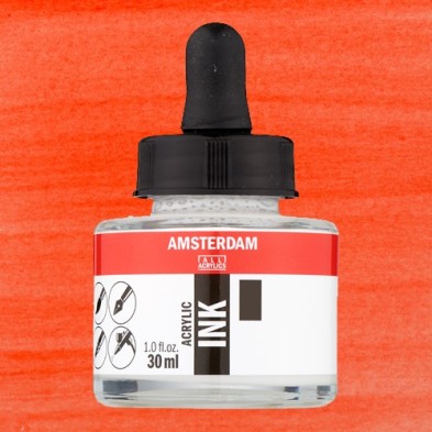 Fine art shop - Amsterdam Acrylic Ink Reflex Orange 257 (30ml.) | totenart.com