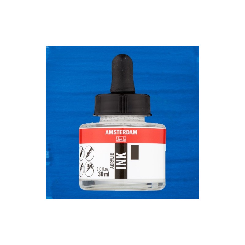 Fine art shop - Amsterdam Acrylic Ink Bright Blue\n 564 (30ml.) | totenart.com