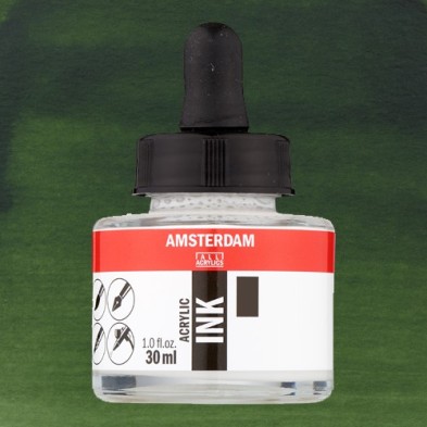 Fine art shop - Amsterdam Acrylic Ink Olive Green Deep 622 (30ml.) | totenart.com