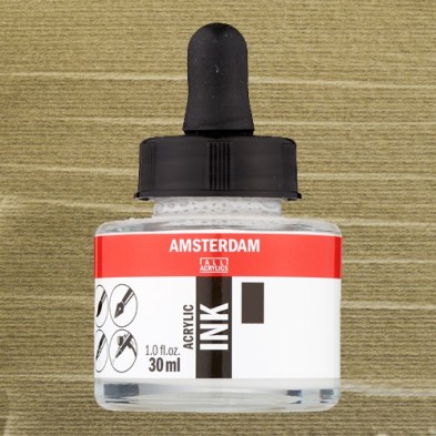 Fine art shop - Amsterdam Acrylic Ink Pearl Yellow 818 (30 ml.) | totenart.com