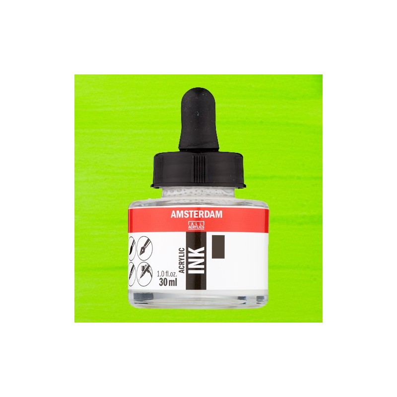 Fine art shop - Amsterdam Acrylic Ink Reflex Green 672 (30ml.) | totenart.com
