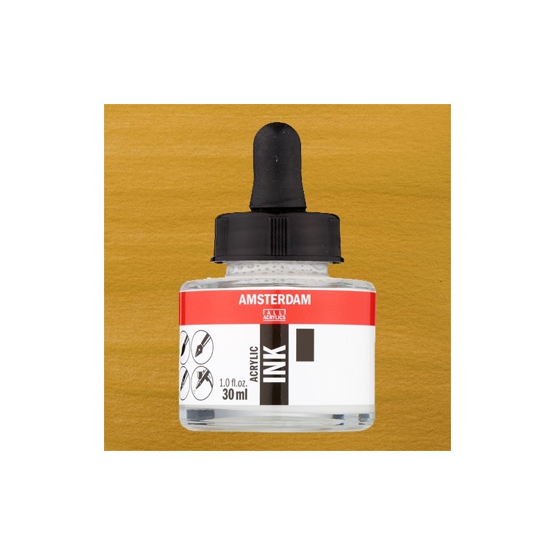Fine art shop - Amsterdam Acrylic Ink Deep Gold 803 (30ml.) | totenart.com