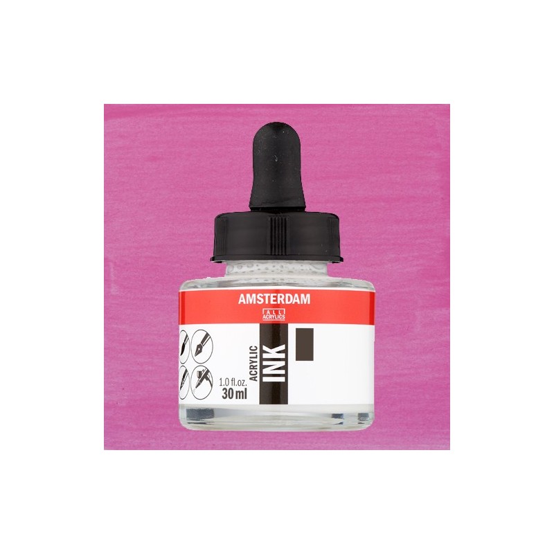 Fine art shop - Amsterdam Acrylic Ink Quinacridone Rose Light 385 (30ml.) | totenart.com