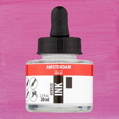 Fine art shop - Amsterdam Acrylic Ink Quinacridone Rose Light 385 (30ml.) | totenart.com