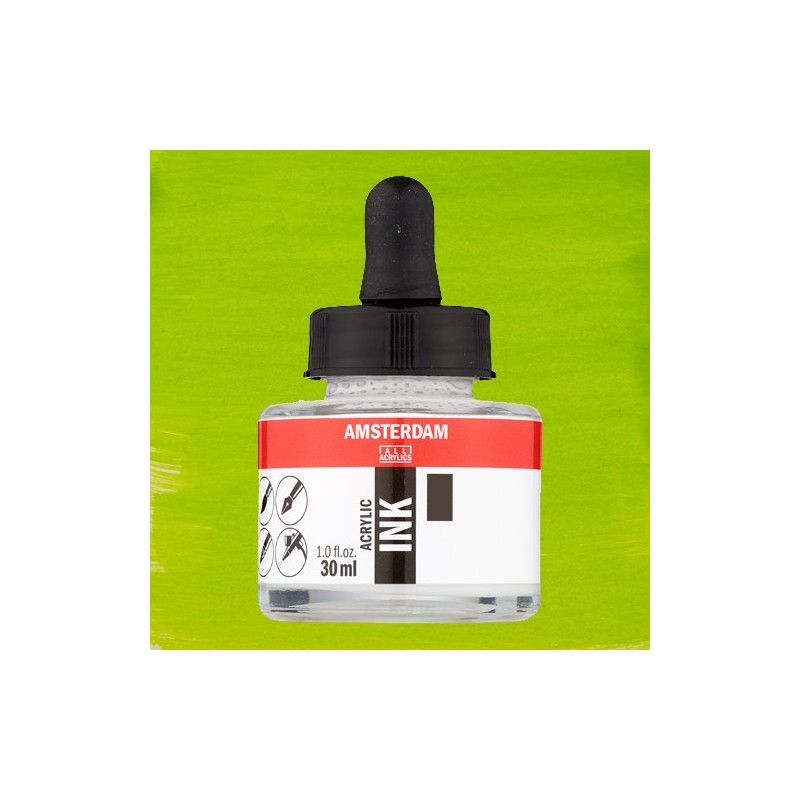 Fine art shop - Amsterdam Acrylic Ink Yellowish Green 617 (30ml.) | totenart.com